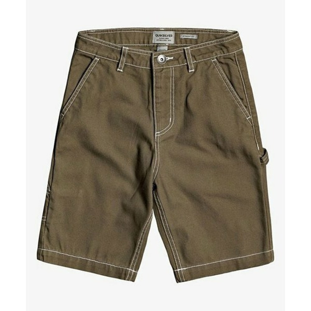 Quicksilver Olive Green shorts With Pockets US 27 Size Straight Fit Youth